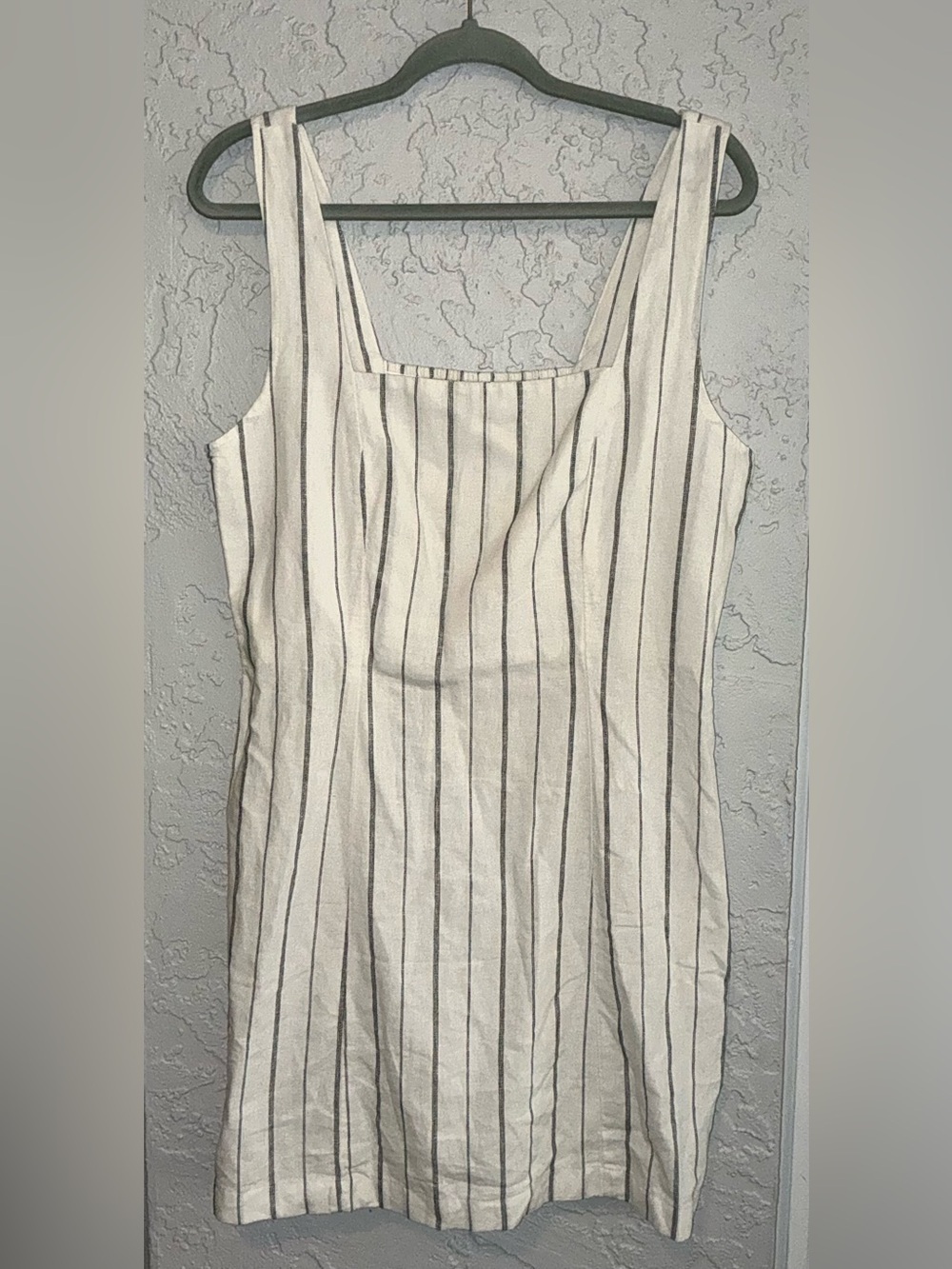 Old Navy Cream & Navy Blue Striped Tank Dress